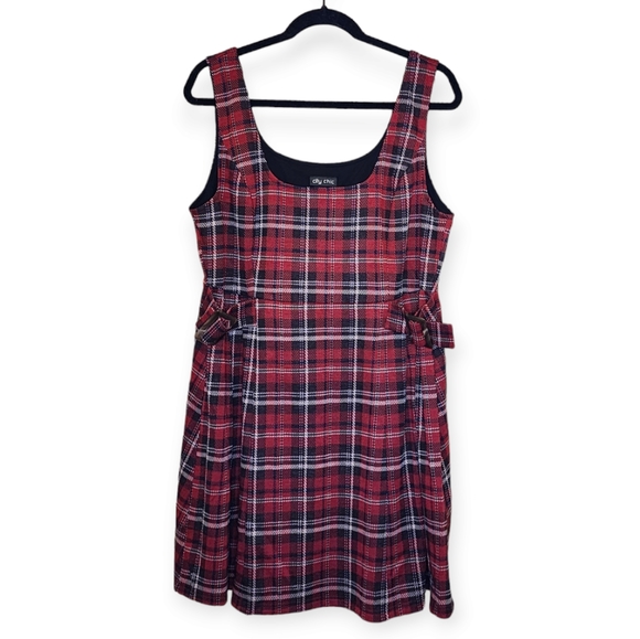NWT City Chic CCX Plaid Pini Dress Size 14 - Picture 6 of 14